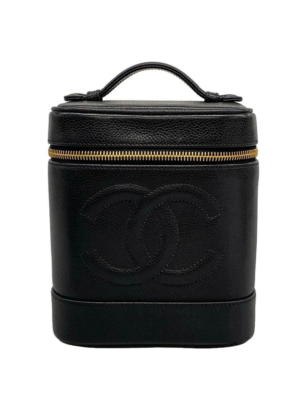 Chanel Black Calfskin Vanity Bag Gold #306711C15B